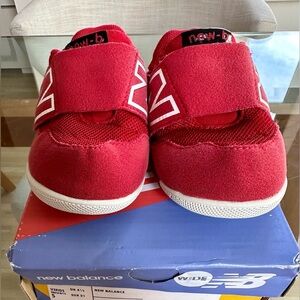 New Balance New-B Hook & Loop baby toddler red sneakers Size 5 XW